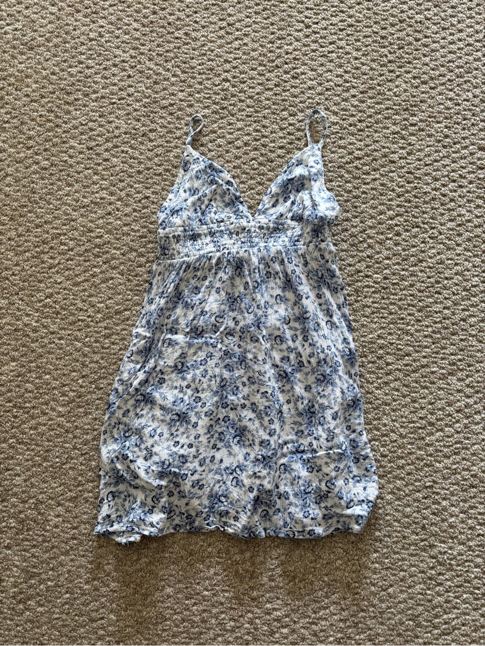 Garage - White and Blue Floral Mini Dress